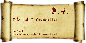 Máté Arabella névjegykártya